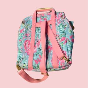 NWT Lilly Pulitzer Insulated Backpack Cooler Bag Best Fishes Pink Convertible